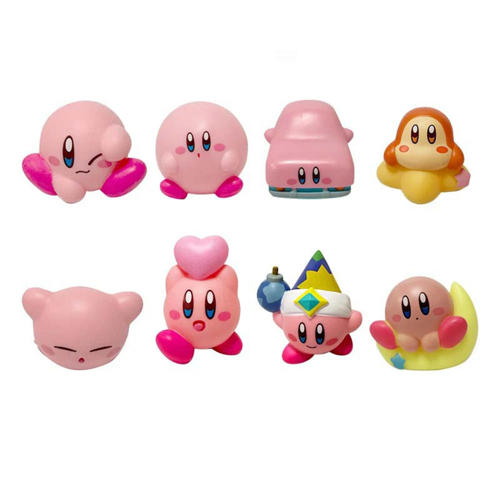 8Pcs/Set Games Star Kirby Anime Figure Cute Cartoon Pink Kirby Mini Figure Decorative Collection Toy For Children's Gifts