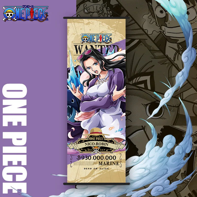 New One Piece Long Wall Scroll Cartoon Monkey D. Luffy Scroll Poster Anime Merchandise Holiday Gift Room Decoration