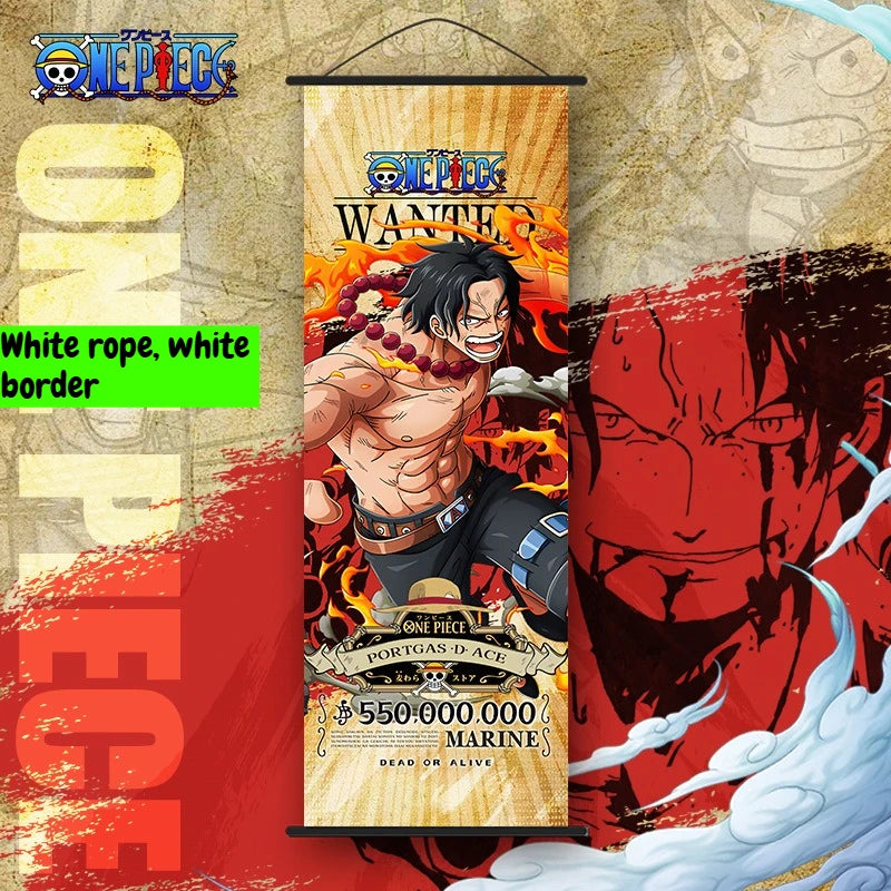 New One Piece Long Wall Scroll Cartoon Monkey D. Luffy Scroll Poster Anime Merchandise Holiday Gift Room Decoration