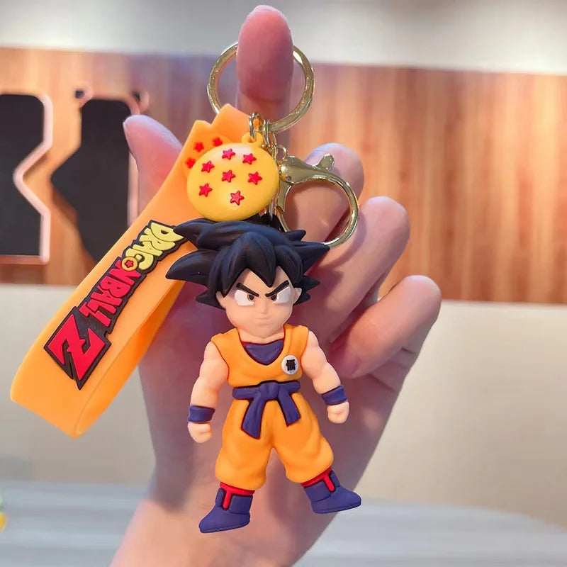 Anime Dragon Ball SonGoku Keychain Jewelry Son Goku Vegeta Piccolo Action Figures for Bag decoration
