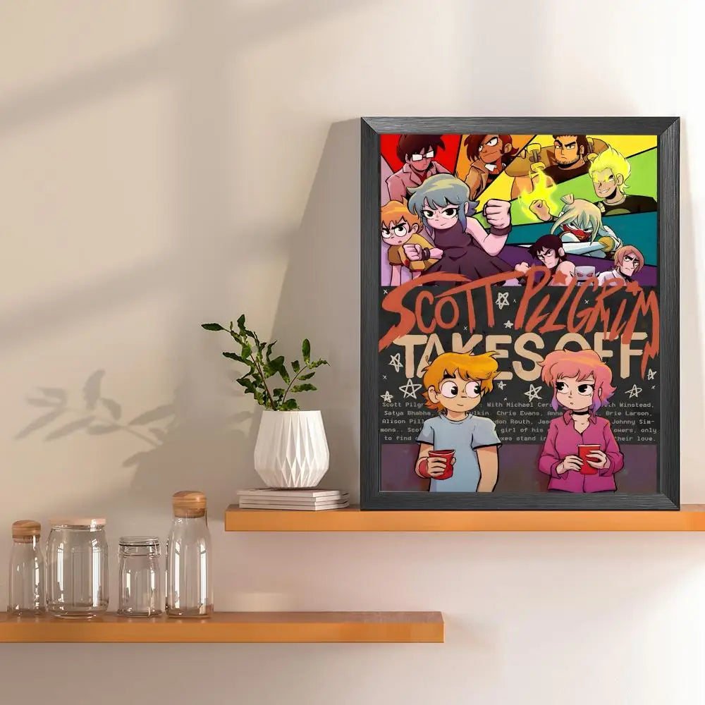 Nerdy S-Scott PilgrimS Poster Custom PP Poster Thickened Wall Sticker For Home Decoration