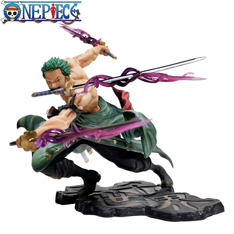 One Piece 10CM Roronoa Zoro Three-Sword Style PVC Model