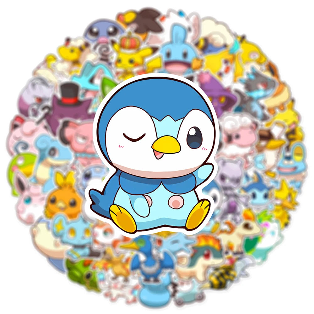 10/30/50PCS Anime Pokemon Cute Stickers Graffiti Decoration DIY Skateboard Phone Fridge Bike Cartoon Decals Fun for Kid Toy Gift