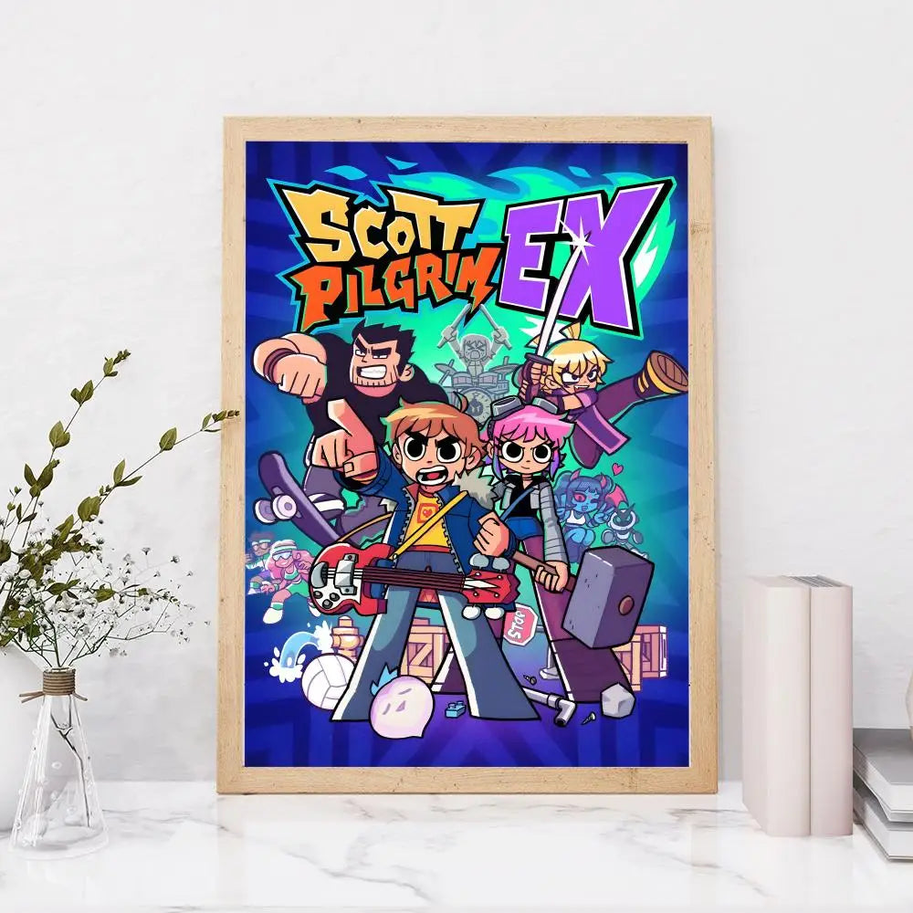 Nerdy S-Scott PilgrimS Poster Custom PP Poster Thickened Wall Sticker For Home Decoration