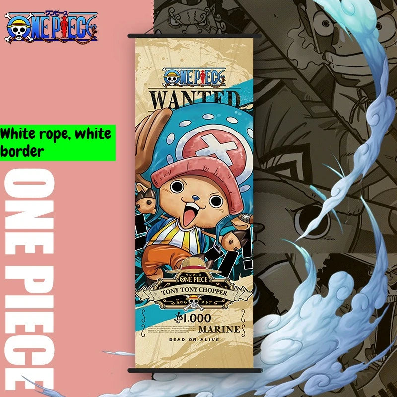 New One Piece Long Wall Scroll Cartoon Monkey D. Luffy Scroll Poster Anime Merchandise Holiday Gift Room Decoration