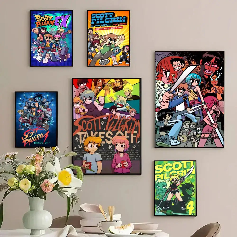 Nerdy S-Scott PilgrimS Poster Custom PP Poster Thickened Wall Sticker For Home Decoration