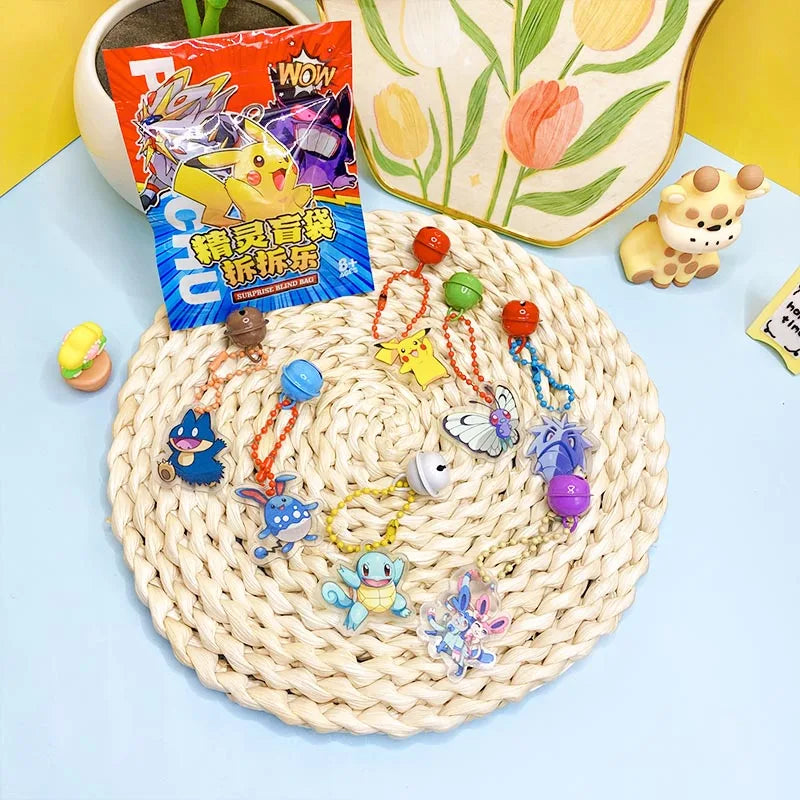 PKM Anime 32pcs Set pokemon Figures Blind Bag Box Acrylic Pendant Keychain Hanging Decoration Children Toy Peripherals Gift