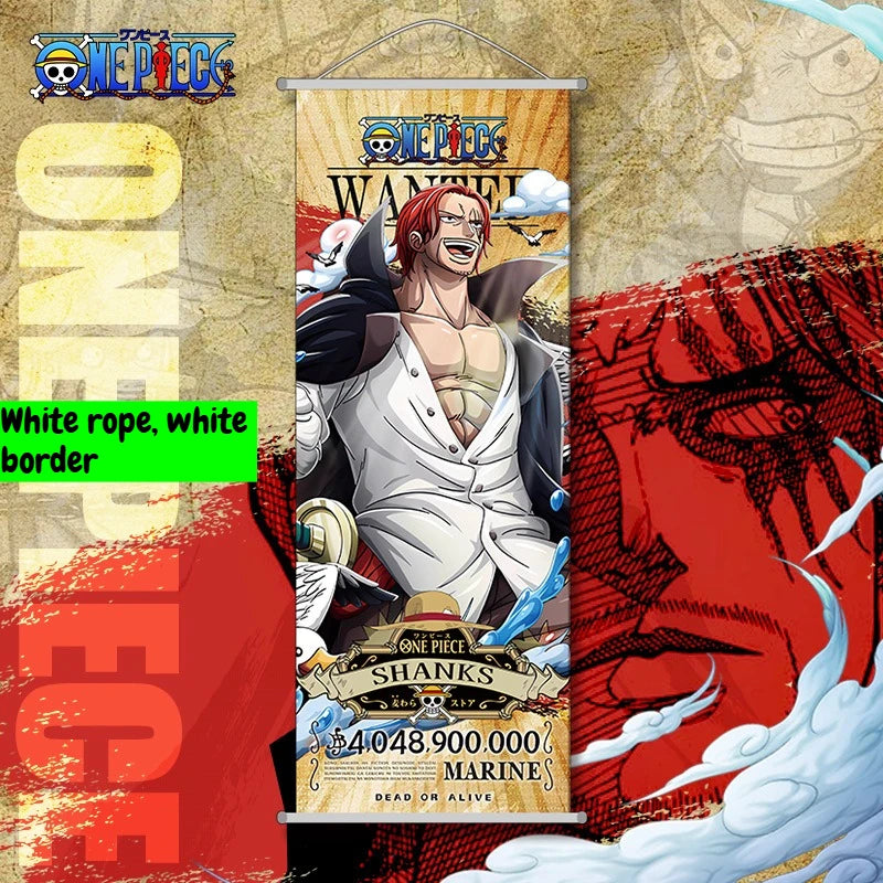 New One Piece Long Wall Scroll Cartoon Monkey D. Luffy Scroll Poster Anime Merchandise Holiday Gift Room Decoration
