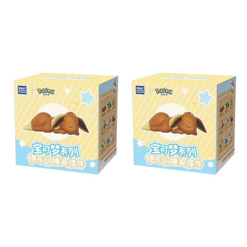 In Stock Hot Pkm Eevee Sleeping Position Series Blind Box Sylveon Umbreon Flareon Jolteon Anime Desktop Decoration Model Toy