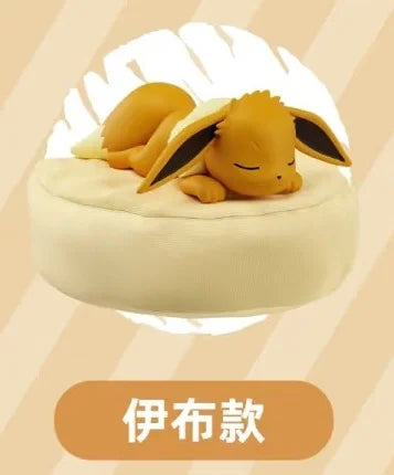 In Stock Hot Pkm Eevee Sleeping Position Series Blind Box Sylveon Umbreon Flareon Jolteon Anime Desktop Decoration Model Toy