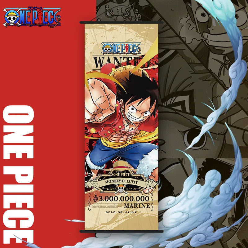 New One Piece Long Wall Scroll Cartoon Monkey D. Luffy Scroll Poster Anime Merchandise Holiday Gift Room Decoration