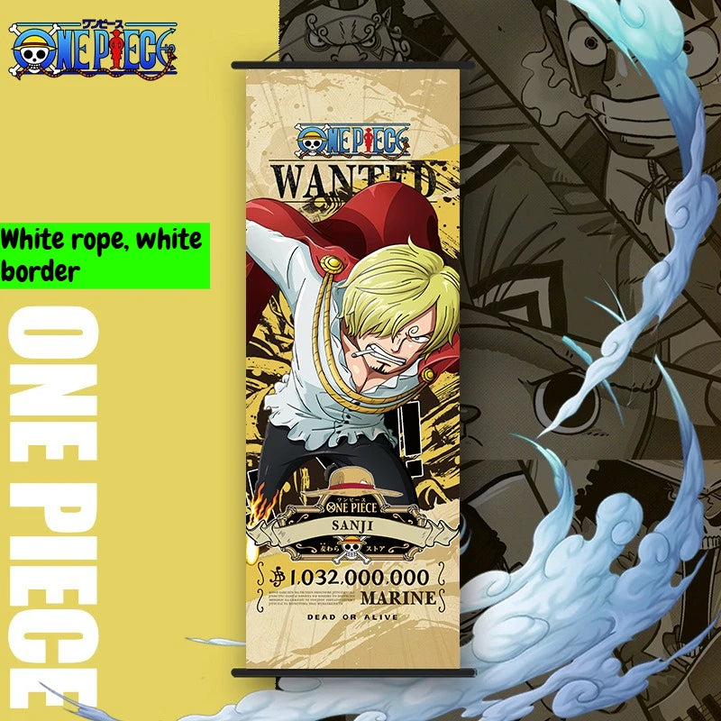 New One Piece Long Wall Scroll Cartoon Monkey D. Luffy Scroll Poster Anime Merchandise Holiday Gift Room Decoration