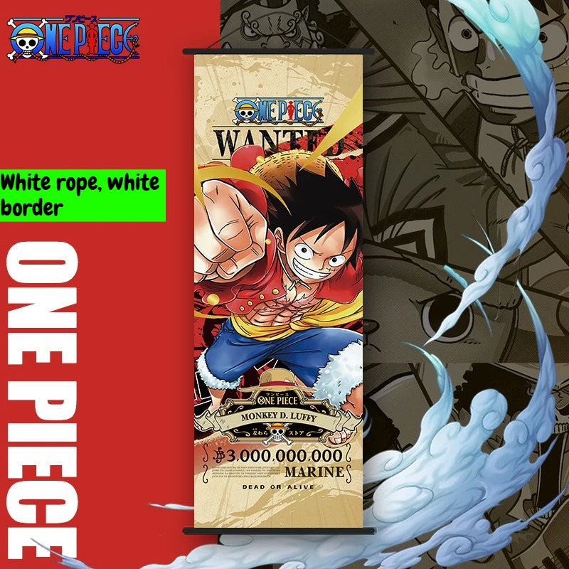 New One Piece Long Wall Scroll Cartoon Monkey D. Luffy Scroll Poster Anime Merchandise Holiday Gift Room Decoration