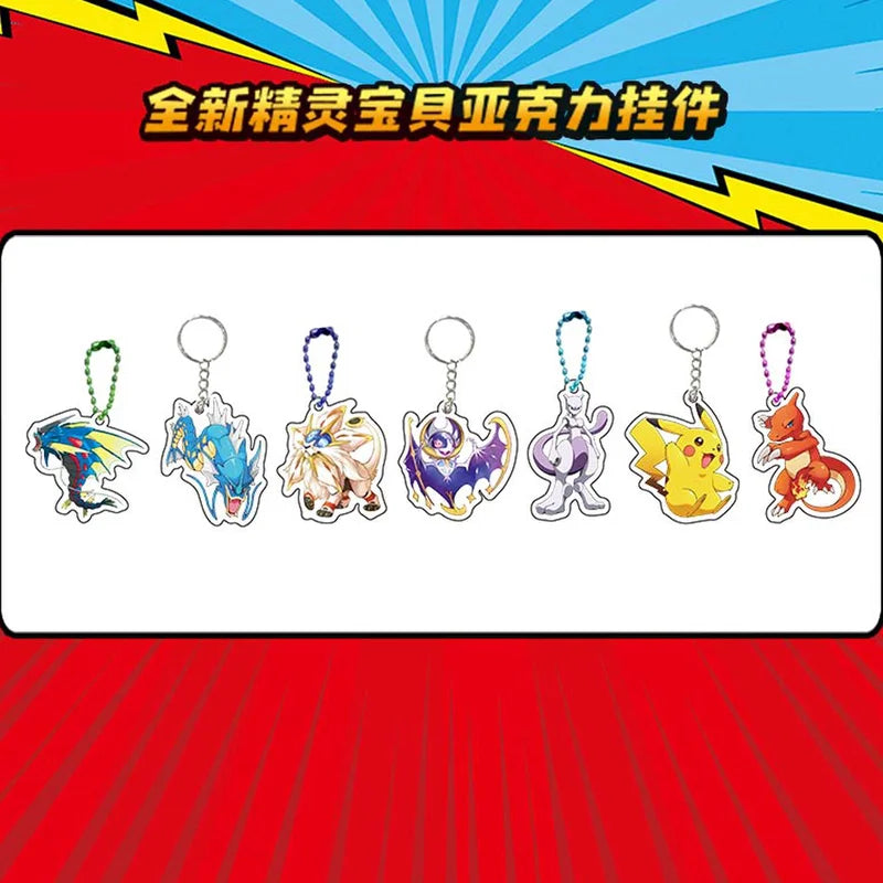 PKM Anime 32pcs Set pokemon Figures Blind Bag Box Acrylic Pendant Keychain Hanging Decoration Children Toy Peripherals Gift