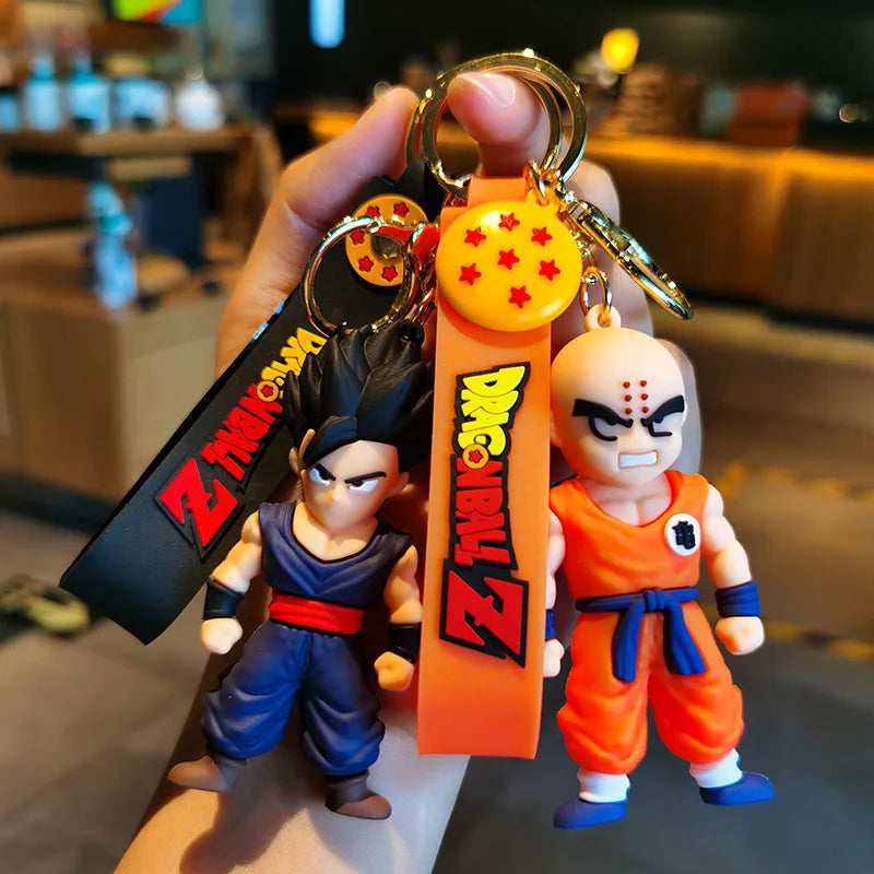 Anime Dragon Ball SonGoku Keychain Jewelry Son Goku Vegeta Piccolo Action Figures for Bag decoration