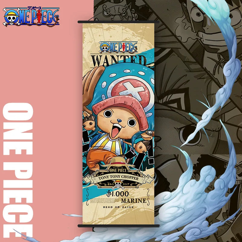 New One Piece Long Wall Scroll Cartoon Monkey D. Luffy Scroll Poster Anime Merchandise Holiday Gift Room Decoration