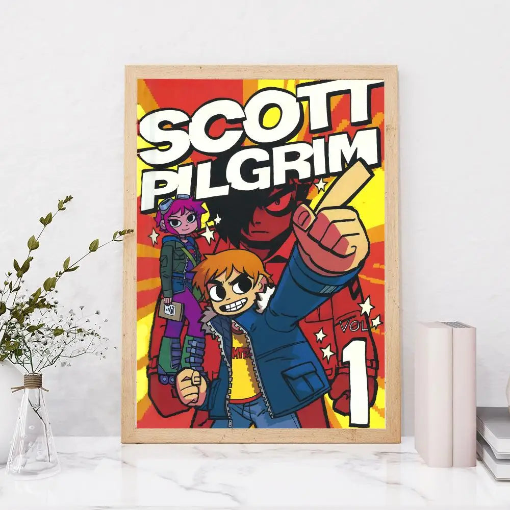 Nerdy S-Scott PilgrimS Poster Custom PP Poster Thickened Wall Sticker For Home Decoration