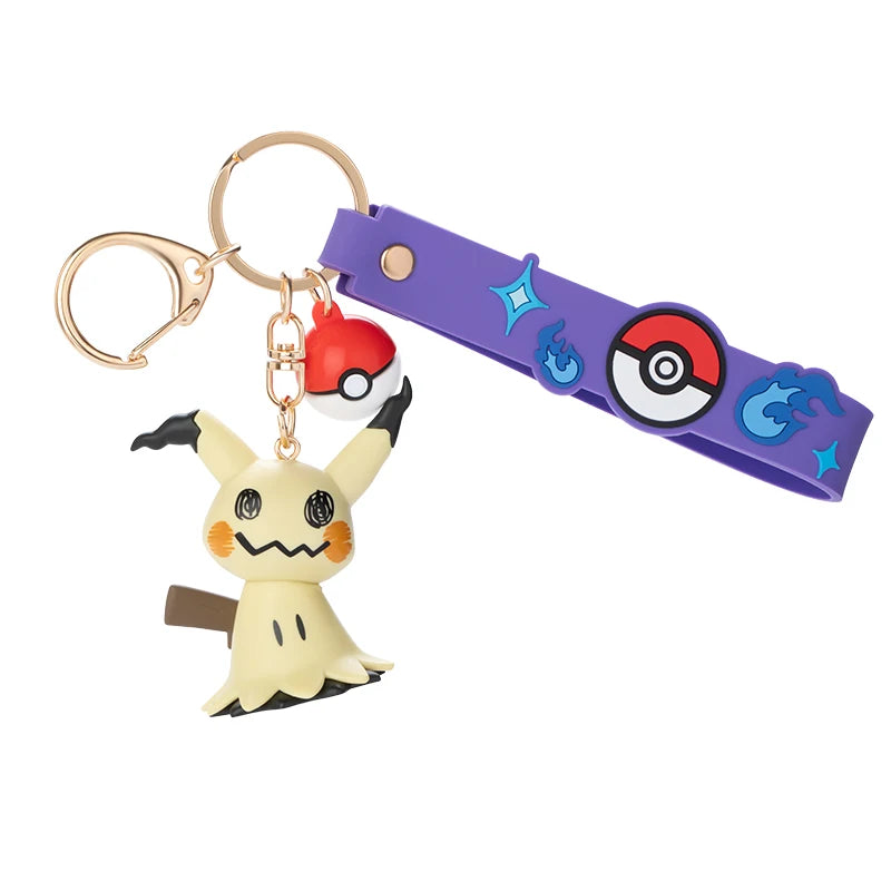 Anime Pokemon Figures Snorlax Mimikyu Cubone Keychain CarKey School Bag Backpack Decoration Desktop Decoration Toy Birthday Gift