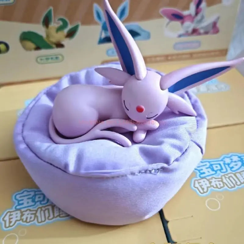 In Stock Hot Pkm Eevee Sleeping Position Series Blind Box Sylveon Umbreon Flareon Jolteon Anime Desktop Decoration Model Toy