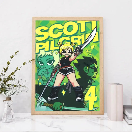 Nerdy S-Scott PilgrimS Poster Custom PP Poster Thickened Wall Sticker For Home Decoration