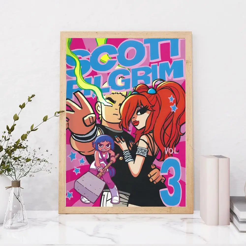 Nerdy S-Scott PilgrimS Poster Custom PP Poster Thickened Wall Sticker For Home Decoration