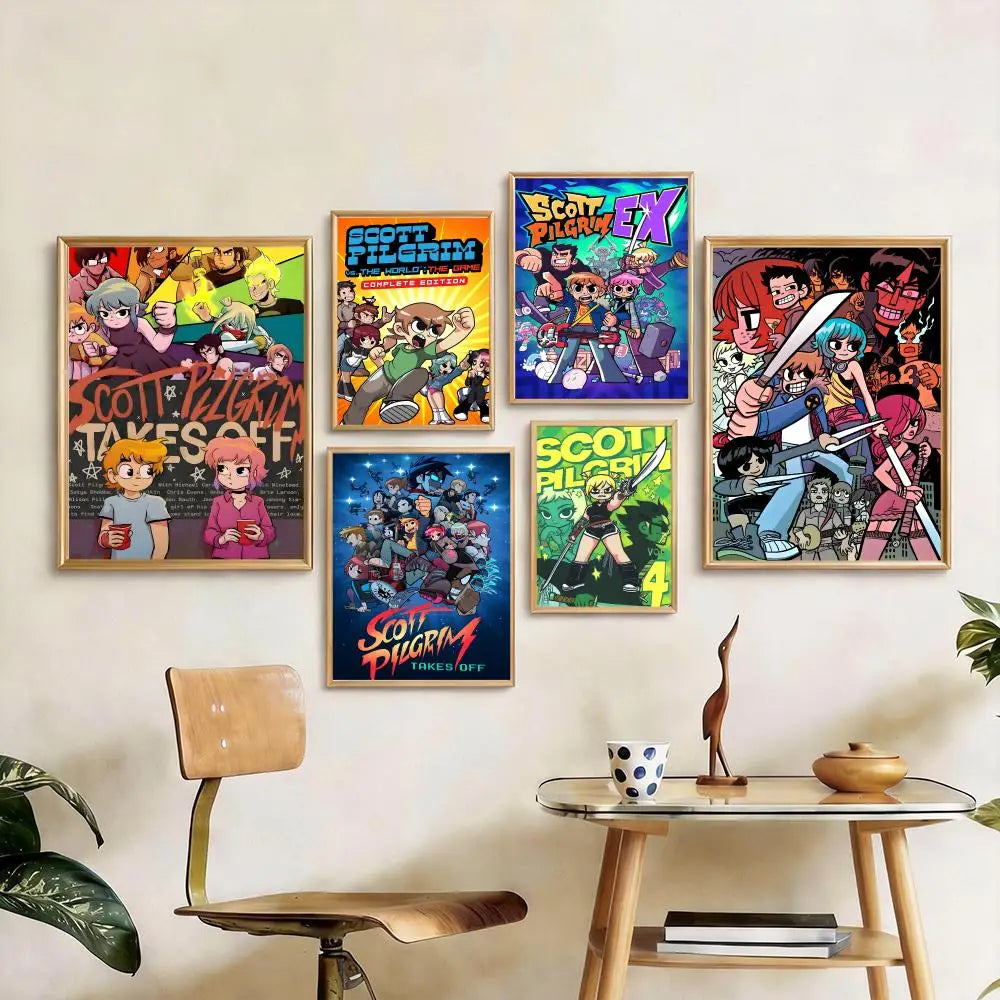 Nerdy S-Scott PilgrimS Poster Custom PP Poster Thickened Wall Sticker For Home Decoration