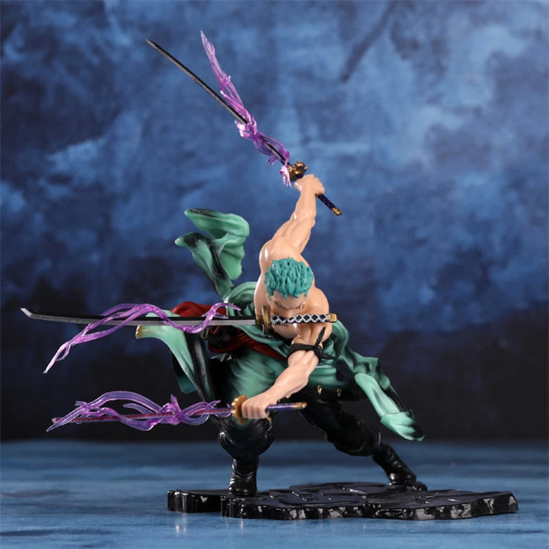 One Piece 10CM Roronoa Zoro Three-Sword Style PVC Model