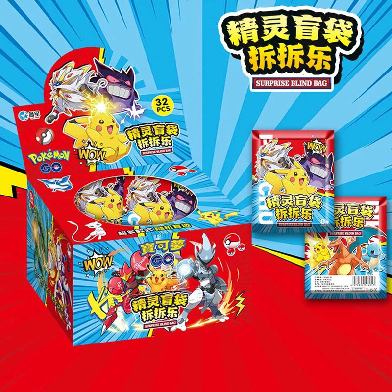 PKM Anime 32pcs Set pokemon Figures Blind Bag Box Acrylic Pendant Keychain Hanging Decoration Children Toy Peripherals Gift