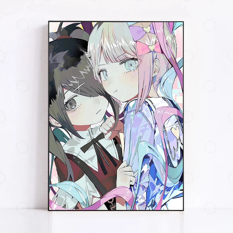 Nerdy Girl Overdose Game Character Cartoon Kawaii Posters Canvas Printing Wall Art Picture for Gaming Room Home Decor Gifts