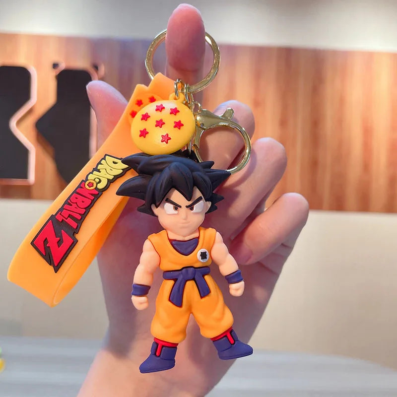 Anime Dragon Ball SonGoku Keychain Jewelry Son Goku Vegeta Piccolo Action Figures for Bag decoration