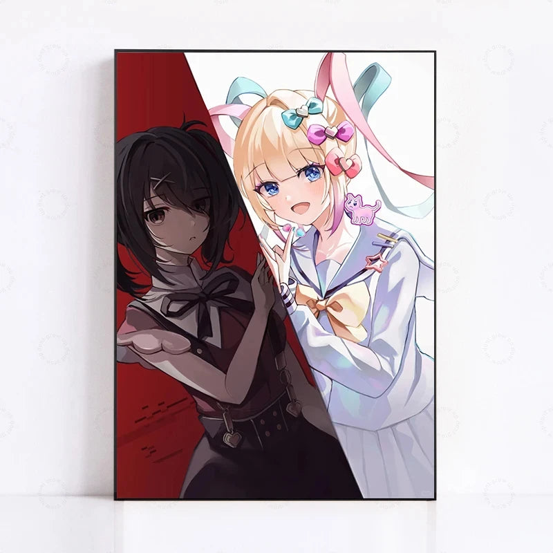 Nerdy Girl Overdose Game Character Cartoon Kawaii Posters Canvas Printing Wall Art Picture for Gaming Room Home Decor Gifts