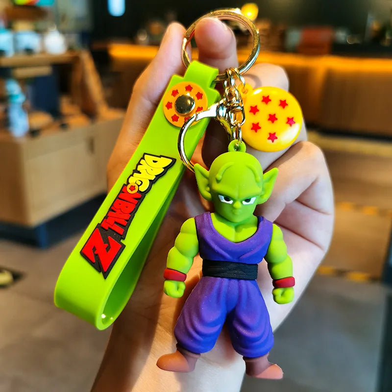 Anime Dragon Ball SonGoku Keychain Jewelry Son Goku Vegeta Piccolo Action Figures for Bag decoration