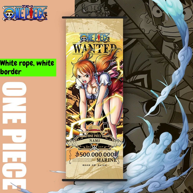 New One Piece Long Wall Scroll Cartoon Monkey D. Luffy Scroll Poster Anime Merchandise Holiday Gift Room Decoration